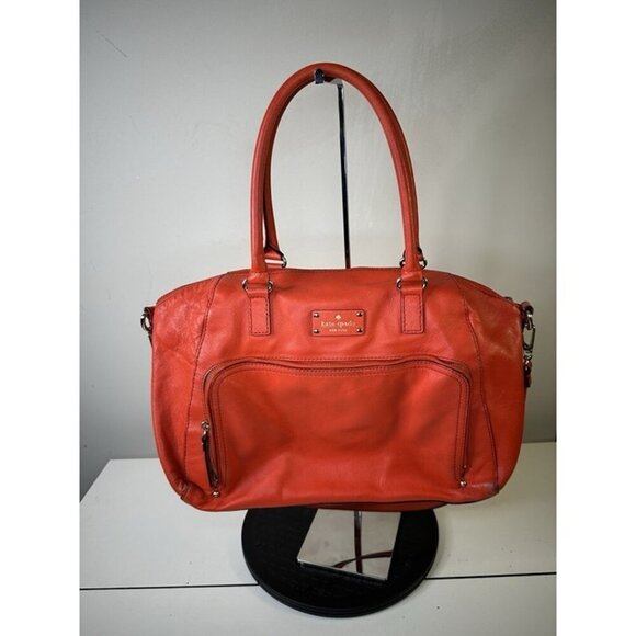 Kate Spade Baxter St. Marion Satchel/Shoulder bag pebbled leather orange - Picture 1 of 9